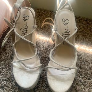 Espadrilles with ties never worn